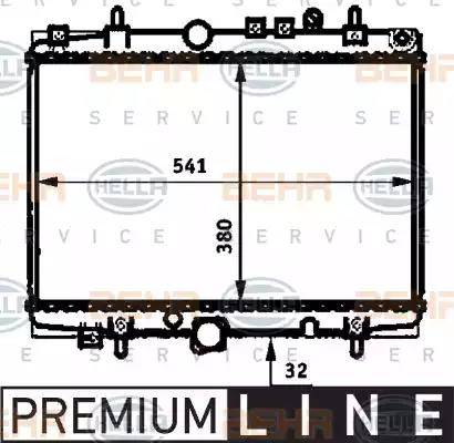 HELLA 8MK 376 714-401 - Радиатор, охлаждение двигателя autospares.lv