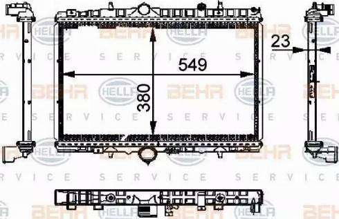 HELLA 8MK 376 714-394 - Радиатор, охлаждение двигателя autospares.lv