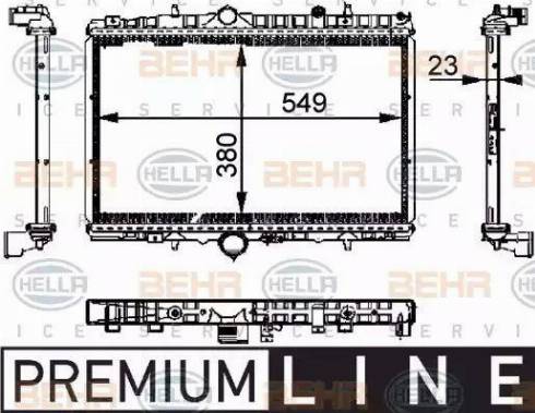 HELLA 8MK 376 714-391 - Радиатор, охлаждение двигателя autospares.lv