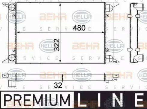 HELLA 8MK 376 715-131 - Радиатор, охлаждение двигателя autospares.lv