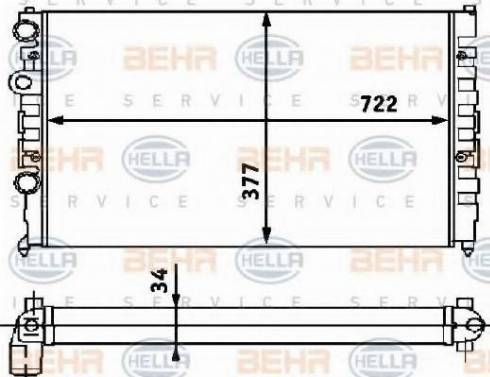 HELLA 8MK 376 715-171 - Радиатор, охлаждение двигателя autospares.lv