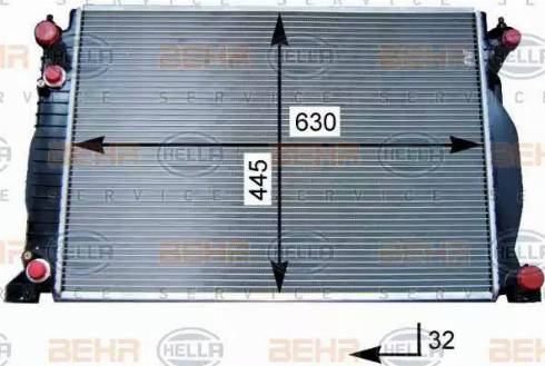 HELLA 8MK 376 715-341 - Радиатор, охлаждение двигателя autospares.lv