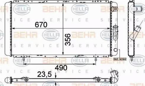 HELLA 8MK 376 715-361 - Радиатор, охлаждение двигателя autospares.lv