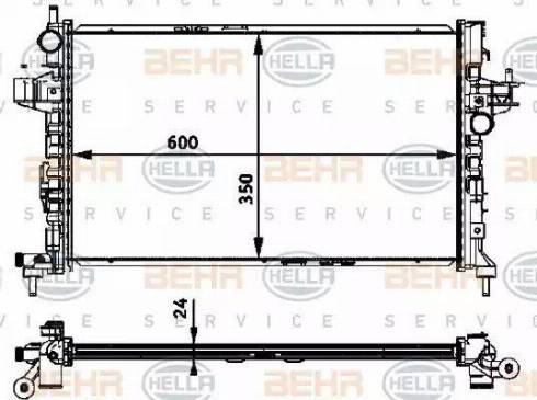 HELLA 8MK 376 715-324 - Радиатор, охлаждение двигателя autospares.lv