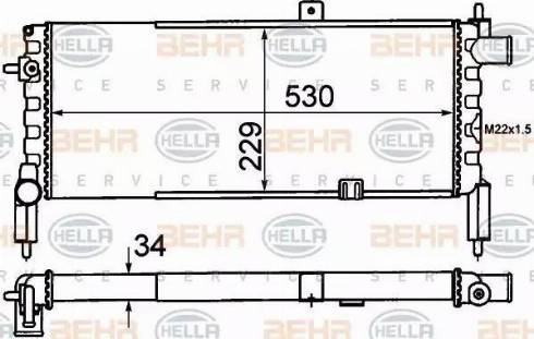 HELLA 8MK 376 715-761 - Радиатор, охлаждение двигателя autospares.lv