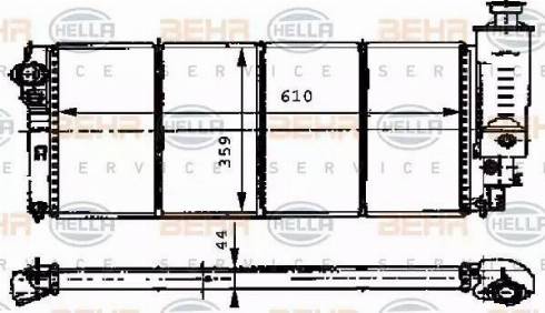 HELLA 8MK 376 716-551 - Радиатор, охлаждение двигателя autospares.lv