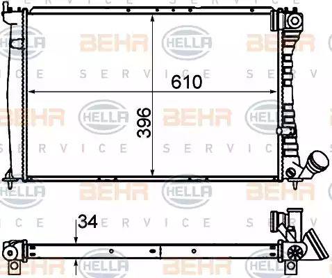 HELLA 8MK 376 716-501 - Радиатор, охлаждение двигателя autospares.lv