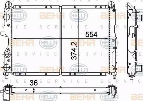 HELLA 8MK 376 716-141 - Радиатор, охлаждение двигателя autospares.lv