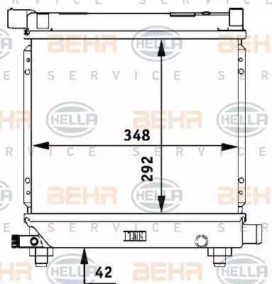 HELLA 8MK 376 710-634 - Радиатор, охлаждение двигателя autospares.lv