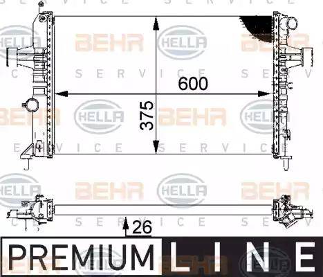 HELLA 8MK 376 710-311 - Радиатор, охлаждение двигателя autospares.lv