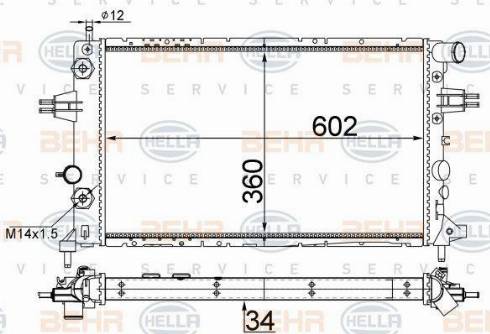 HELLA 8MK 376 710-335 - Радиатор, охлаждение двигателя autospares.lv