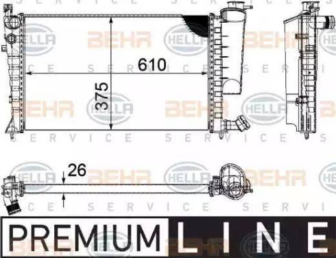 HELLA 8MK 376 710-261 - Радиатор, охлаждение двигателя autospares.lv