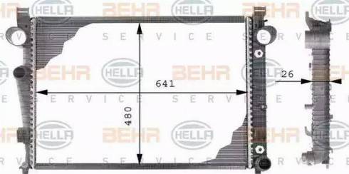 HELLA 8MK 376 710-284 - Радиатор, охлаждение двигателя autospares.lv