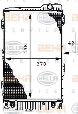 HELLA 8MK 376 711-581 - Радиатор, охлаждение двигателя autospares.lv