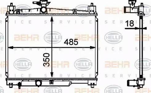 HELLA 8MK 376 718-421 - Радиатор, охлаждение двигателя autospares.lv