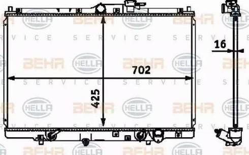 HELLA 8MK 376 718-521 - Радиатор, охлаждение двигателя autospares.lv