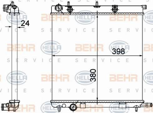 HELLA 8MK 376 718-625 - Радиатор, охлаждение двигателя autospares.lv