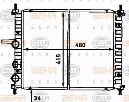 HELLA 8MK 376 718-191 - Радиатор, охлаждение двигателя autospares.lv