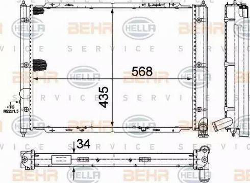 HELLA 8MK 376 713-634 - Радиатор, охлаждение двигателя autospares.lv