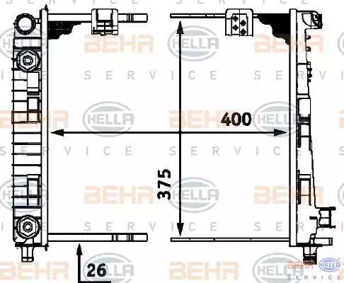 HELLA 8MK 376 713-064 - Радиатор, охлаждение двигателя autospares.lv