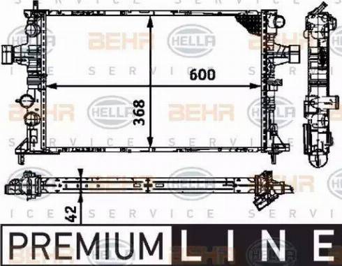 HELLA 8MK 376 713-001 - Радиатор, охлаждение двигателя autospares.lv