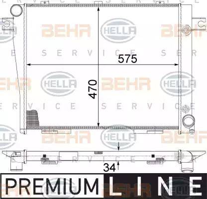 HELLA 8MK 376 713-151 - Радиатор, охлаждение двигателя autospares.lv