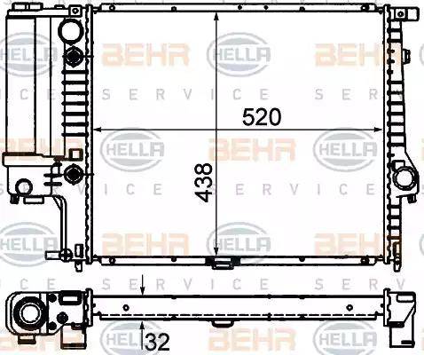 HELLA 8MK 376 713-104 - Радиатор, охлаждение двигателя autospares.lv