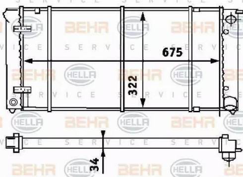 HELLA 8MK 376 713-314 - Радиатор, охлаждение двигателя autospares.lv