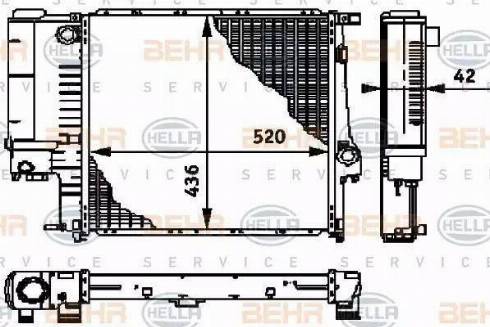 HELLA 8MK 376 713-244 - Радиатор, охлаждение двигателя autospares.lv