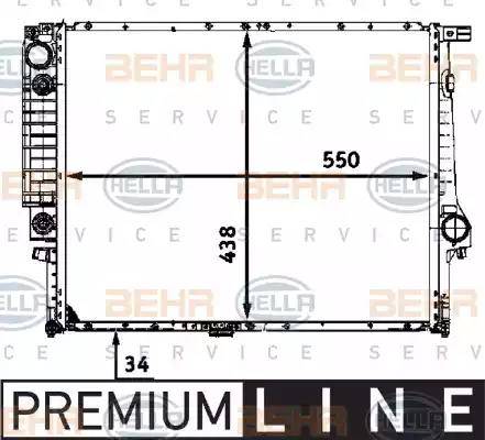 HELLA 8MK 376 713-251 - Радиатор, охлаждение двигателя autospares.lv