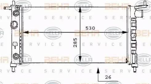 HELLA 8MK 376 712-014 - Радиатор, охлаждение двигателя autospares.lv