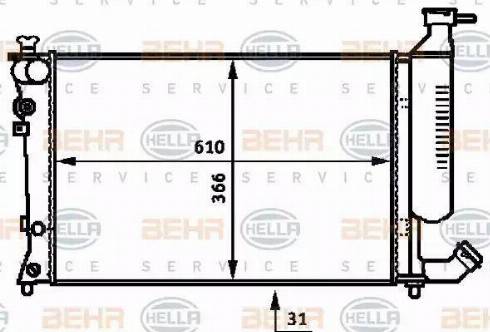 HELLA 8MK 376 717-501 - Радиатор, охлаждение двигателя autospares.lv