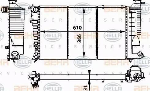 HELLA 8MK 376 717-651 - Радиатор, охлаждение двигателя autospares.lv