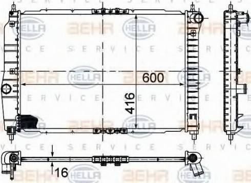 HELLA 8MK 376 780-191 - Радиатор, охлаждение двигателя autospares.lv