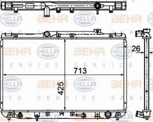 HELLA 8MK 376 781-501 - Радиатор, охлаждение двигателя autospares.lv