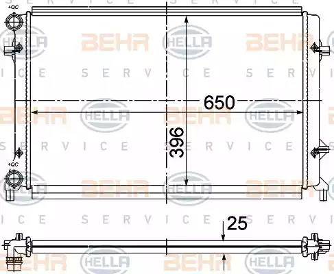 HELLA 8MK 376 781-091 - Радиатор, охлаждение двигателя autospares.lv