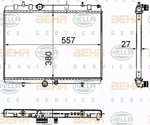 HELLA 8MK 376 781-121 - Радиатор, охлаждение двигателя autospares.lv