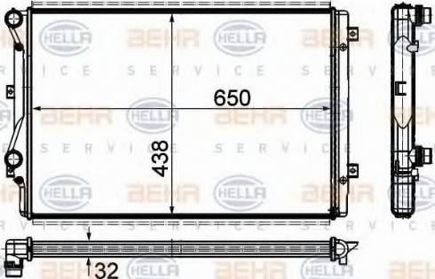 HELLA 8MK 376 781-361 - Радиатор, охлаждение двигателя autospares.lv