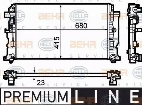 HELLA 8MK 376 782-051 - Радиатор, охлаждение двигателя autospares.lv