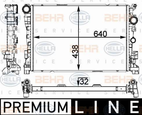 HELLA 8MK 376 787-441 - Радиатор, охлаждение двигателя autospares.lv