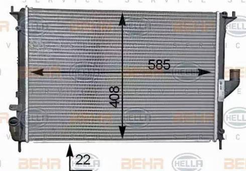 HELLA 8MK 376 787-341 - Радиатор, охлаждение двигателя autospares.lv