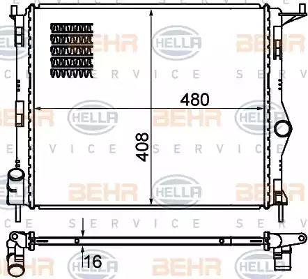 HELLA 8MK 376 787-351 - Радиатор, охлаждение двигателя autospares.lv