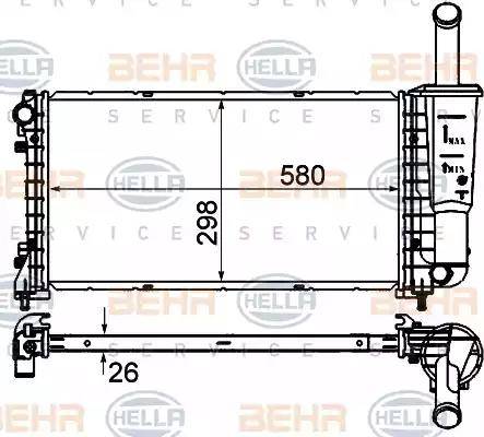 HELLA 8MK 376 735-161 - Радиатор, охлаждение двигателя autospares.lv