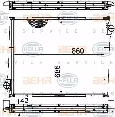 HELLA 8MK 376 724-611 - Радиатор, охлаждение двигателя autospares.lv