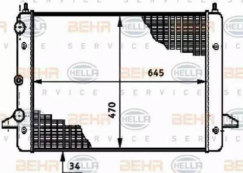 HELLA 8MK 376 720-491 - Радиатор, охлаждение двигателя autospares.lv