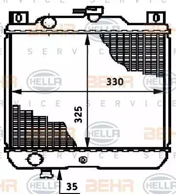 HELLA 8MK 376 720-671 - Радиатор, охлаждение двигателя autospares.lv