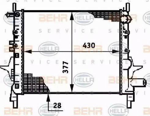 HELLA 8MK 376 720-014 - Радиатор, охлаждение двигателя autospares.lv