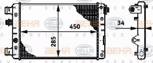 HELLA 8MK 376 720-351 - Радиатор, охлаждение двигателя autospares.lv