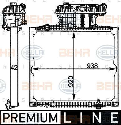 HELLA 8MK 376 721-685 - Радиатор, охлаждение двигателя autospares.lv