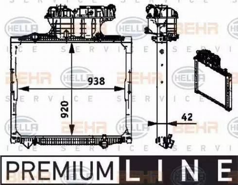 HELLA 8MK 376 721-681 - Радиатор, охлаждение двигателя autospares.lv